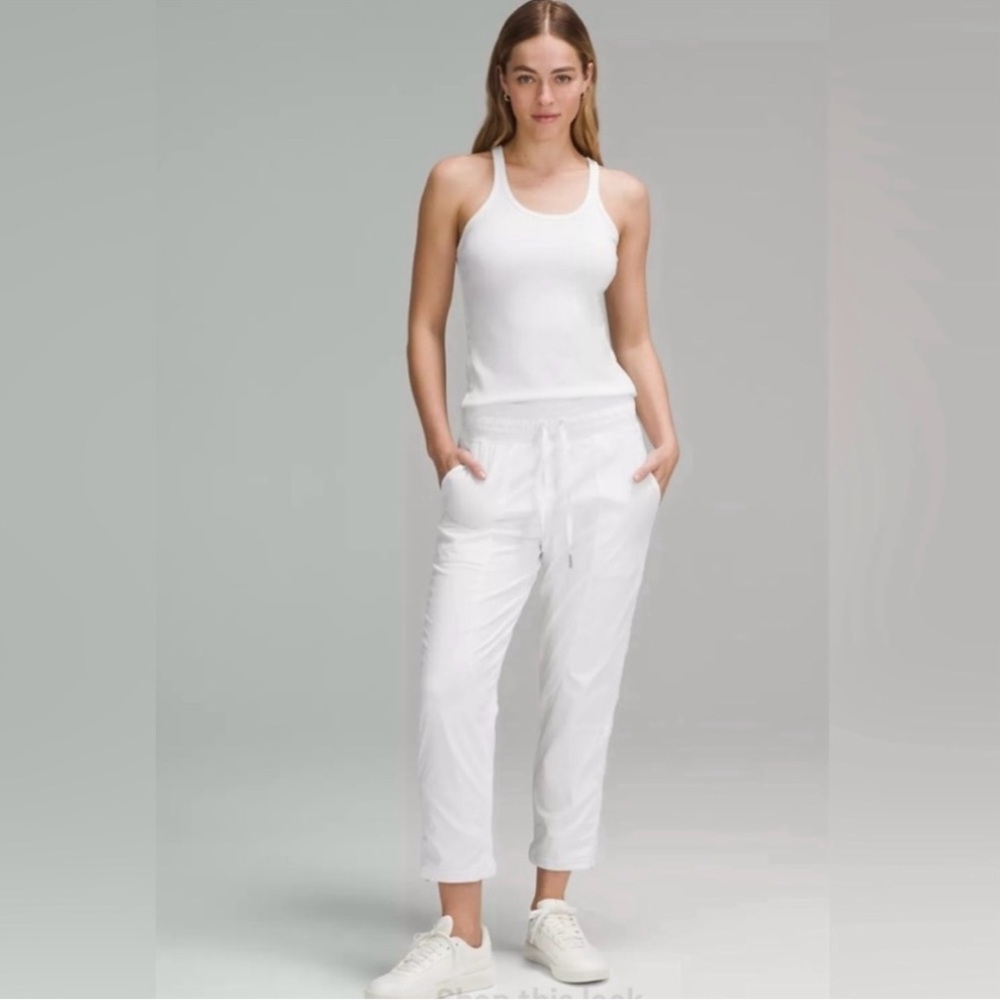 Lululemon Athletica White Dance Studio Track Pants with Tapered Ankle